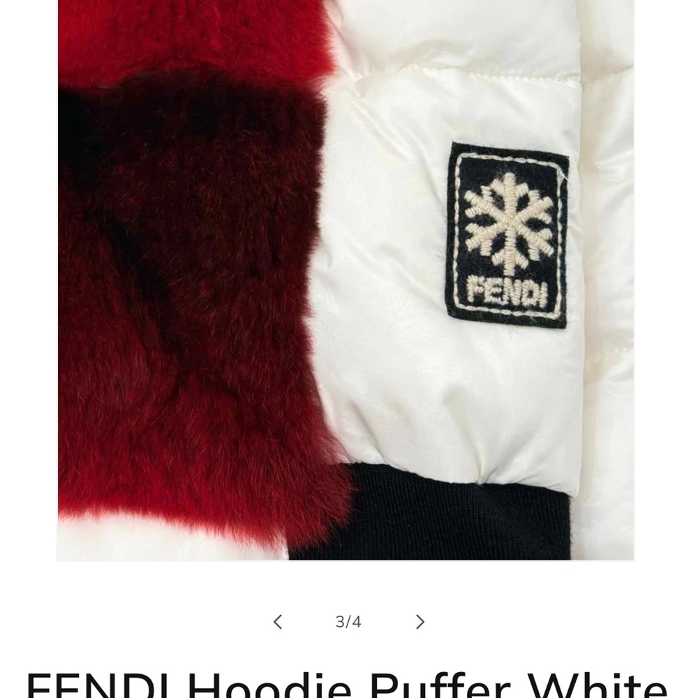 Fendi White and Red Puffer Jacket/Vest detachable sleeves size 40 - Picture 4 of 13